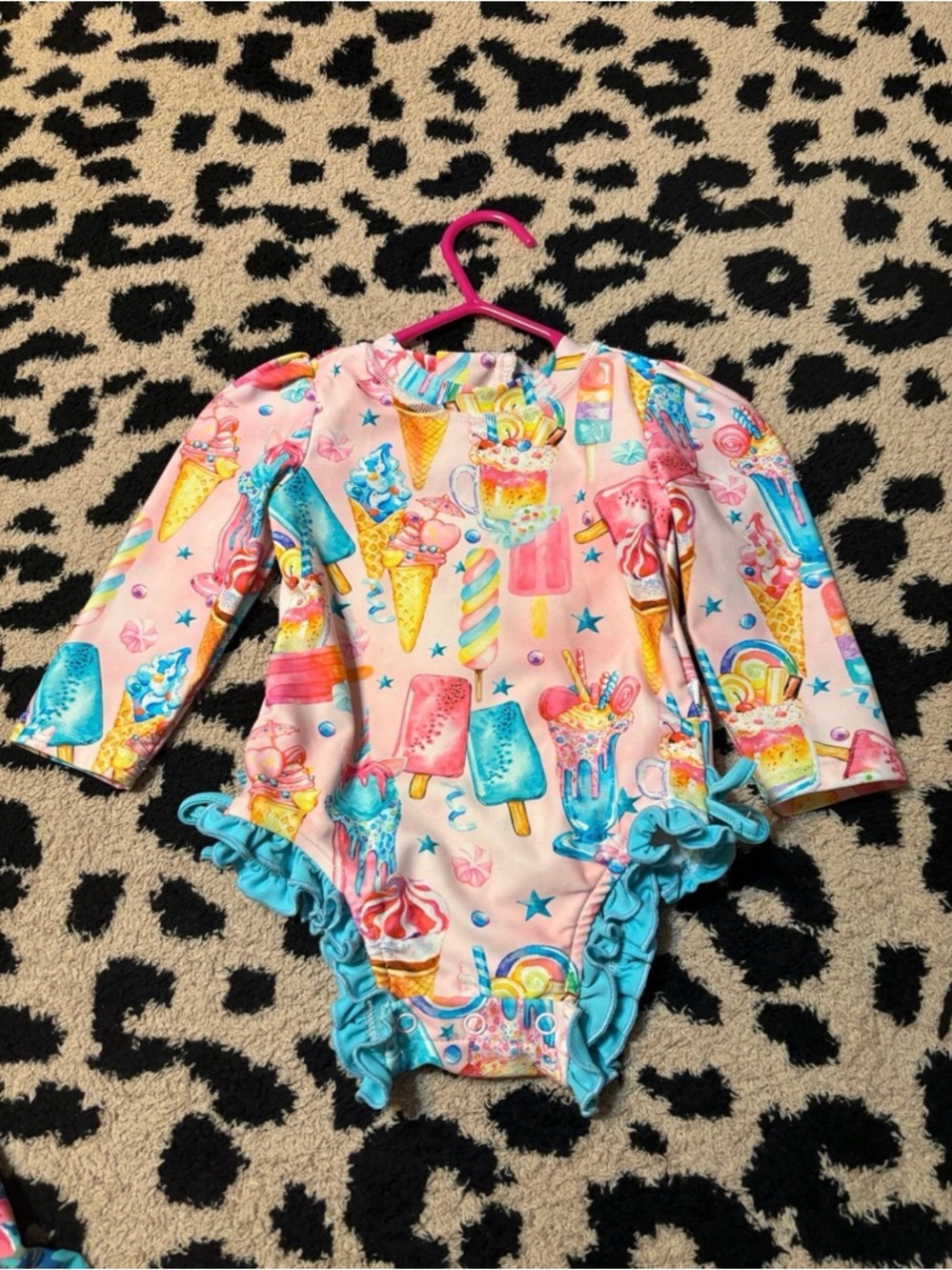 Posh Peanut Priscilla Ice Cream & Popsicle Ruffle One-Piece Swimsuit 3-6months